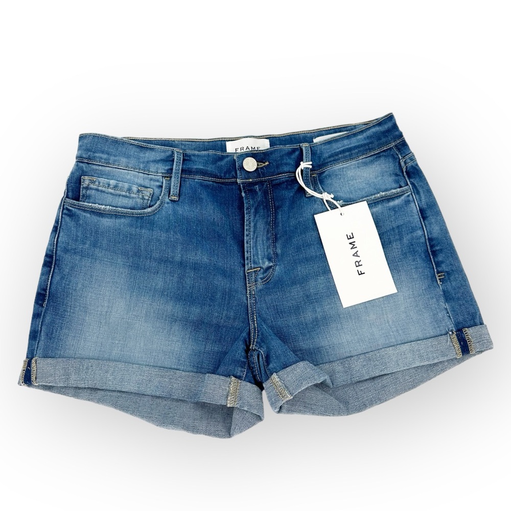 FRAME DENIM NWT LE Cutoff Cuffed Short in Ashcroft Wash- size 27
